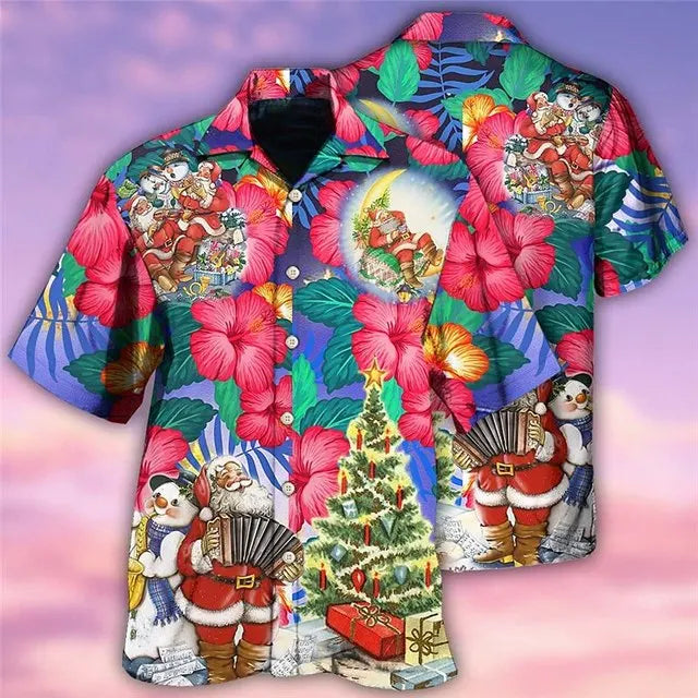 Christmas Men's Hawaii Shirt perfect for cruise