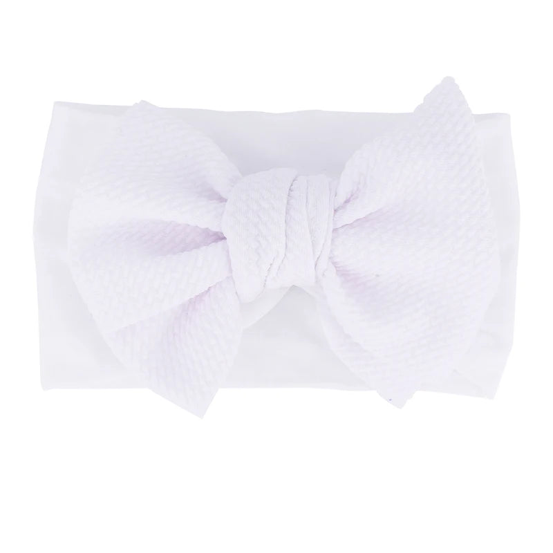 New Baby Accessories Infant Baby Girl Cute Bow Headband Newborn Solid Headwear Headdress Nylon Elastic Hair Band Gifts Props