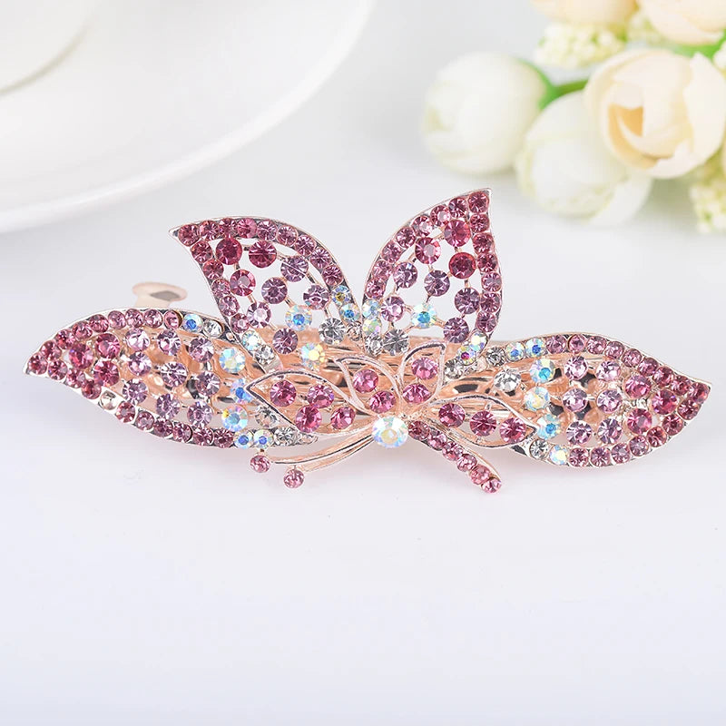 Red Purple Blue Crystal Butterfly Hairpins hair clip