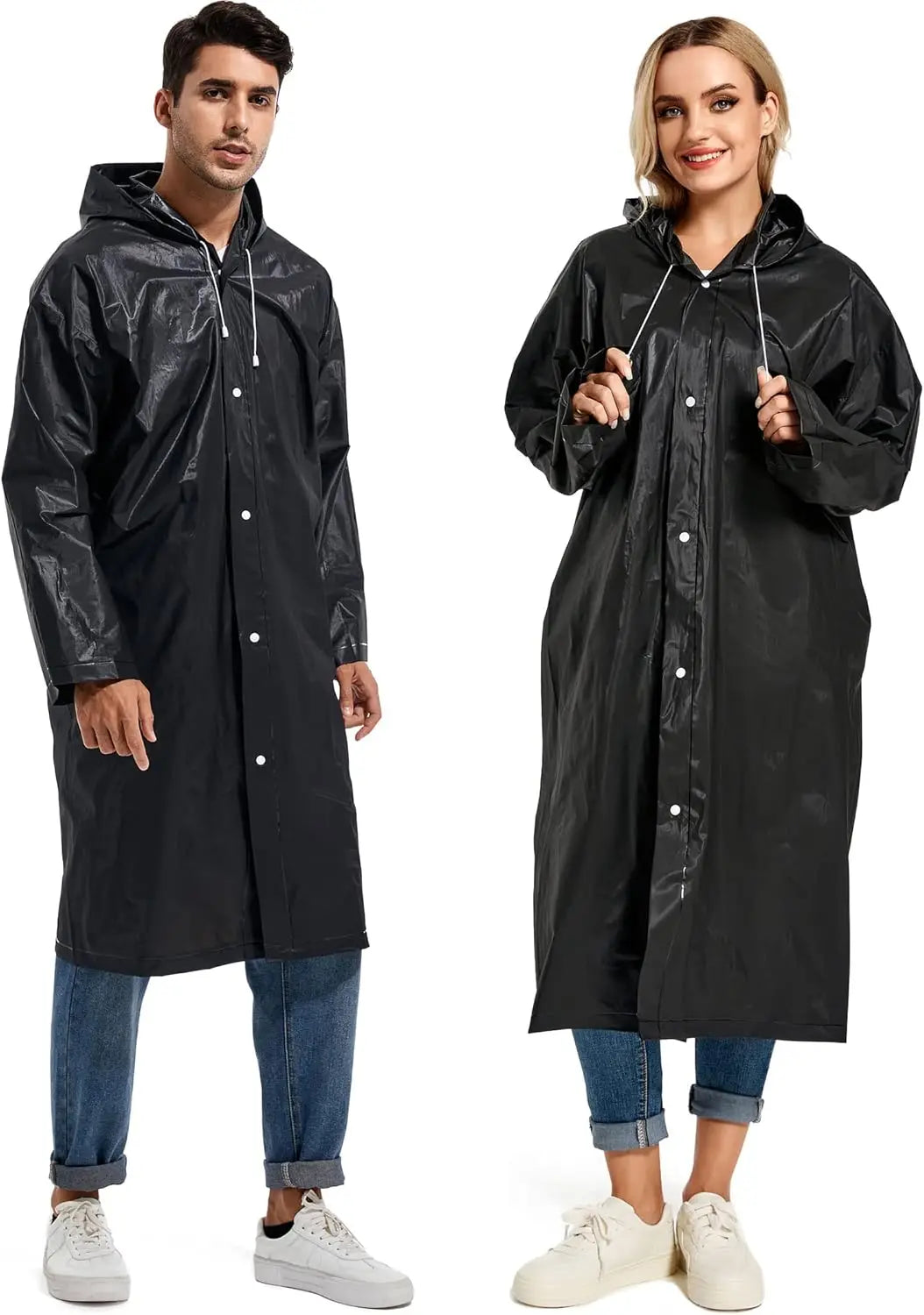 Disposable Adults Reusable Raincoats,Waterproof Rain Ponchos,Adults-Reusable Emergency Raincoats with Hood and Drawstring theme park  camping festival music