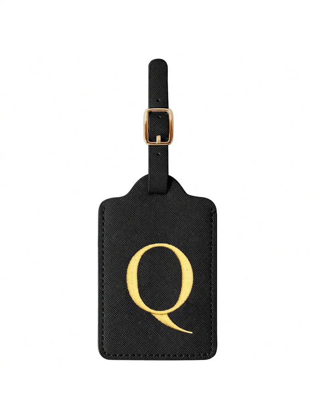 PU Leather Luggage Tag for Travel - Durable Suitcase ID Tag with Privacy Cover & Name Card Slot (A-Z) liu
