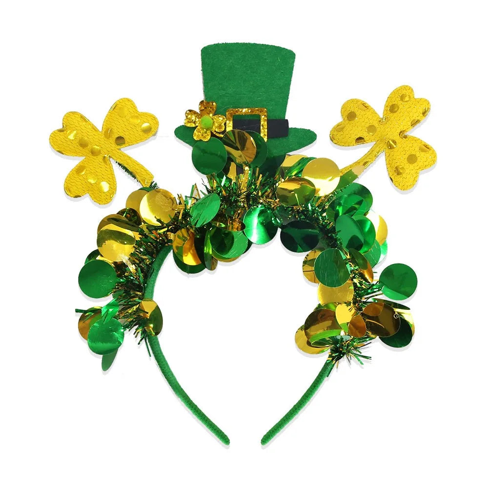 Fun St. Patrick's Day Headbands for Women Irish Festival Shamrock Party Headpiece Hair Accessories Unisex top of the morning to you  fancy dress