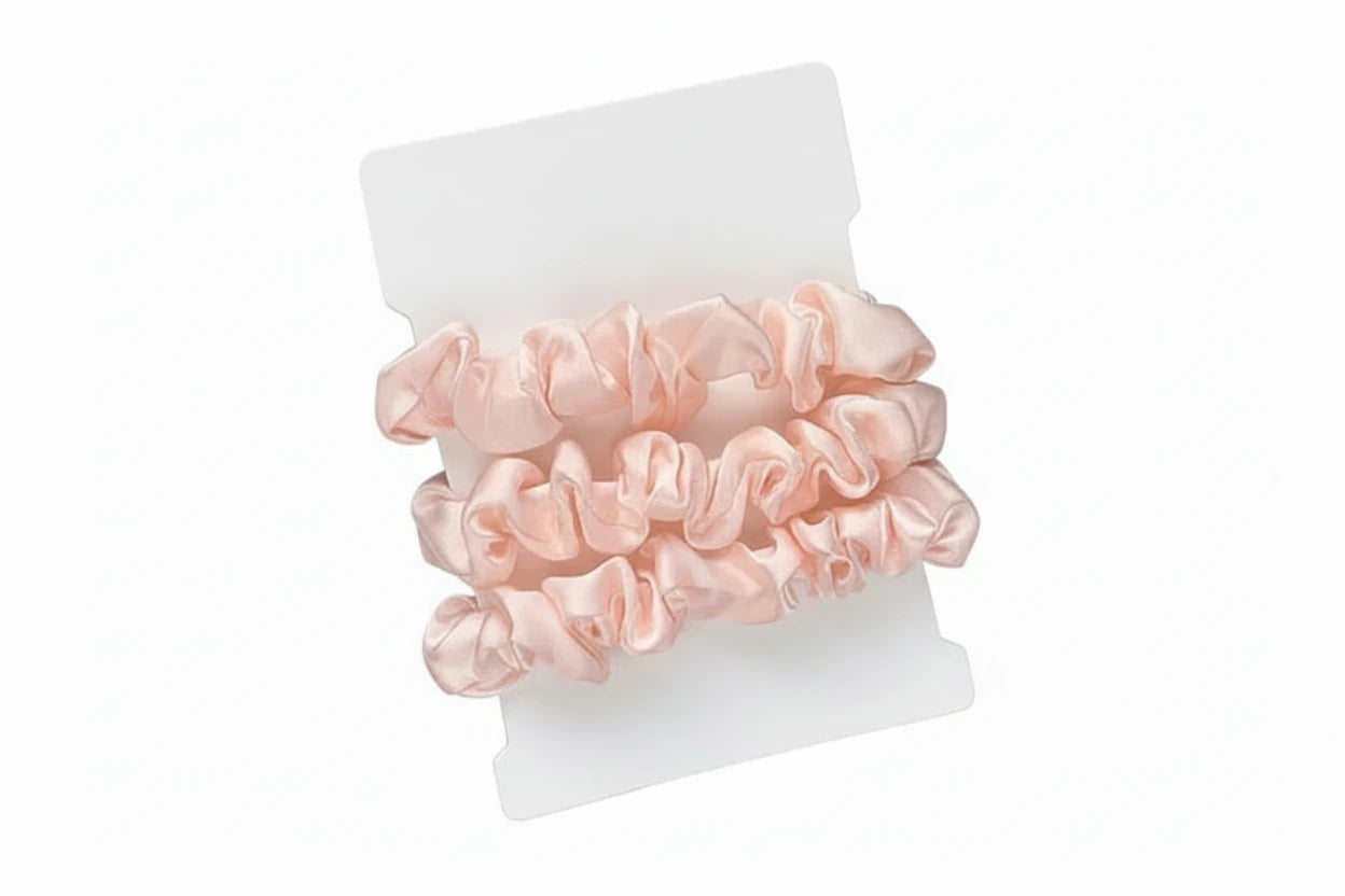 6pcs/lot Pure Silk Small Scrunchie Hair Bow Ties Ropes Bands Simple Satin Headwear Elastic Ponytail Holders For Women Girls bobbles