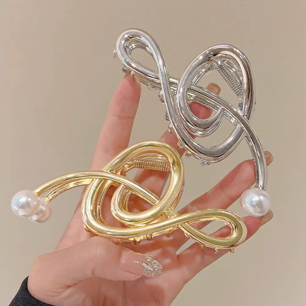 Hair Claw For Women Musical Note Shape Faux Pearl Hair Clip Back Head Shower Hair Claw Decorative Musical Note Hairclip present for a music teacher or musician gift