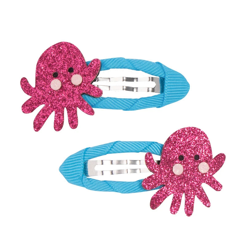 2 Piece Baby Girl Hairpin Hair Clip Accessory Kids Children Headwear Photography Toddler Animal Fruit Kitty Rabbit Shell Flower