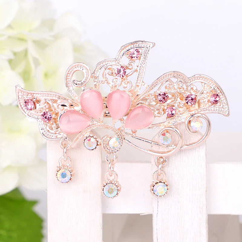 Red Purple Blue Crystal Butterfly Hairpins hair clip