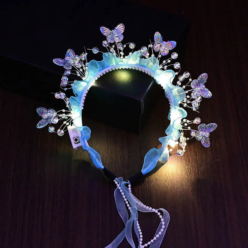 Adults Kids LED Glow Party  Headband Halo Light Up festival