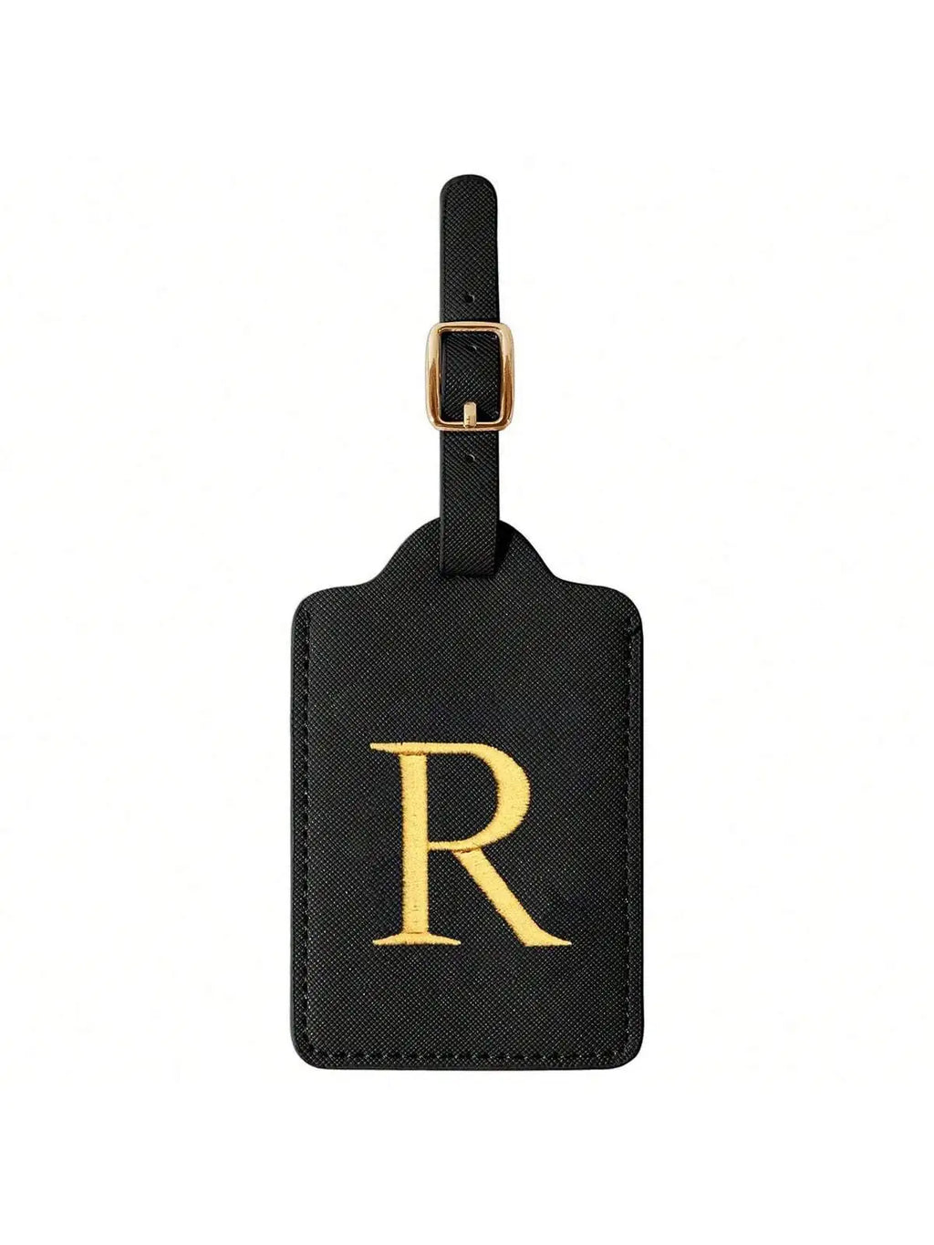 PU Leather Luggage Tag for Travel - Durable Suitcase ID Tag with Privacy Cover & Name Card Slot (A-Z) liu