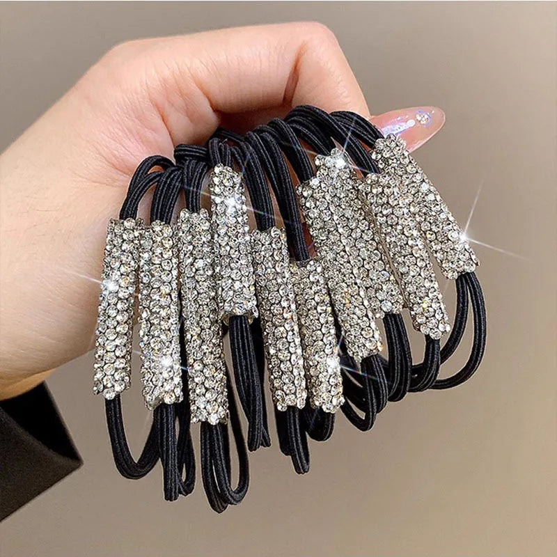 Rhinestone hair bobbles elastics