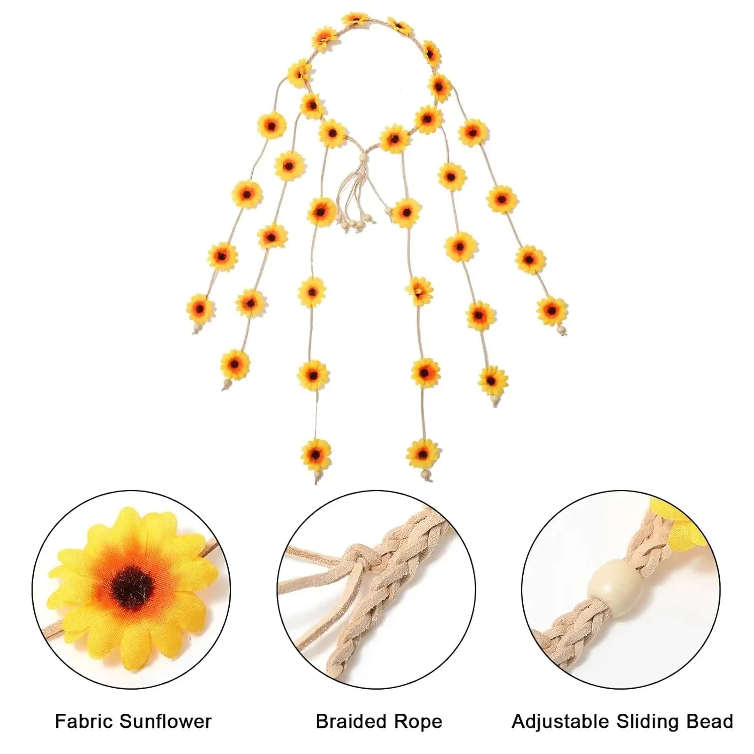 Daisy Sunflower Headband Floral Crown Hairband  festivals