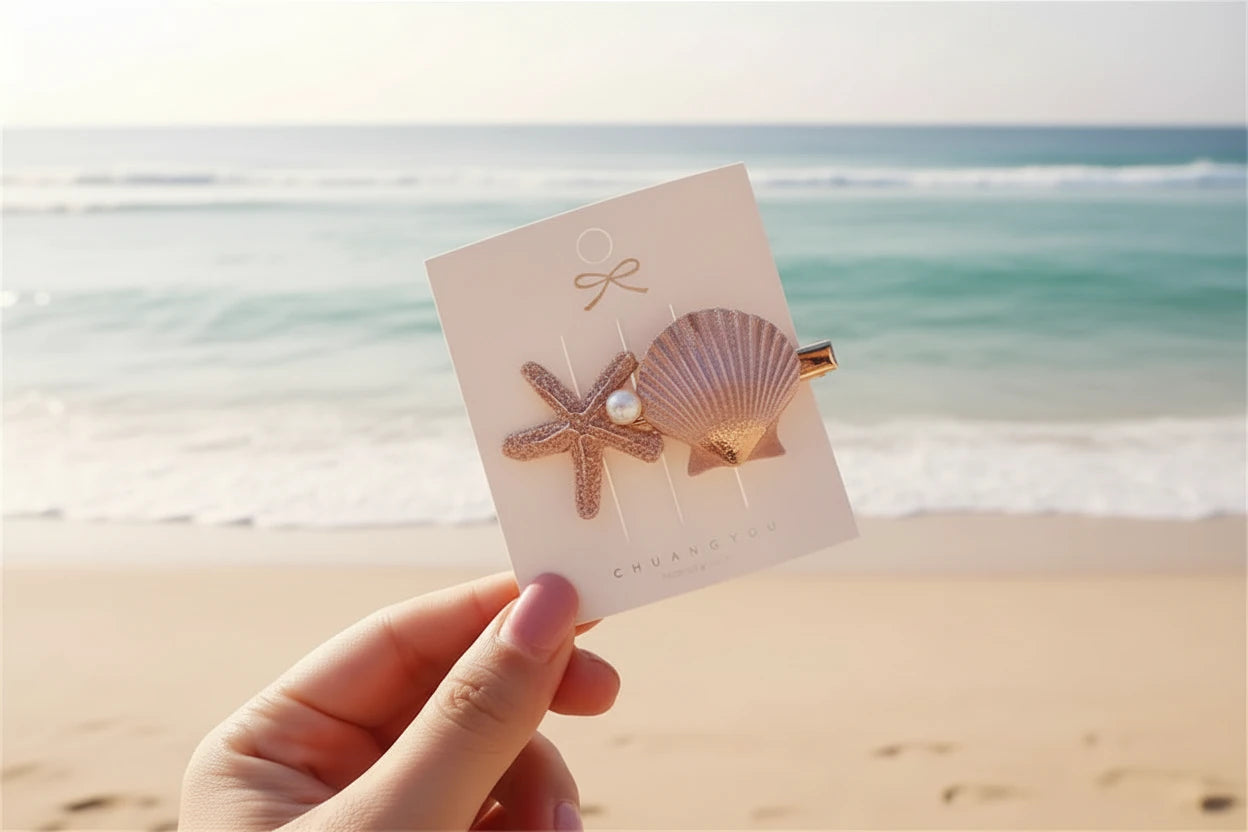 Summer Sea Starfish 1 Pcs Hair Clips Women Nice Star Starfish Sweet Hairpin Beach Hair Clip Girls Fashion cruise beach party holiday hair