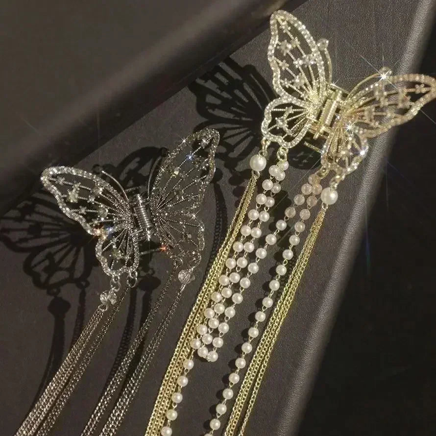 Fashion Shark Crab Clips Girls Hairpin Hair  Women Crystal Simple Hair Clip Butterfly Pearl Tassel Metal Hair Claw Accessories cruise holiday beach party elegant hair special occasion