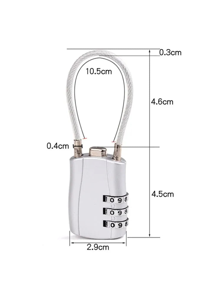 1Pcs 3 Digit Combination High Security TSA Customs Lock Helmet Lock For Backpack Trolley Case Luggage Suitcase Password Padlock