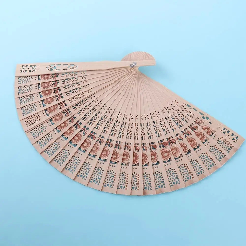 Fan Hand-held Home Accessories Printing Decorative Hollow Dance Hand Fans Folding Fans Photo Prop Tool Hand Held Flower Fans