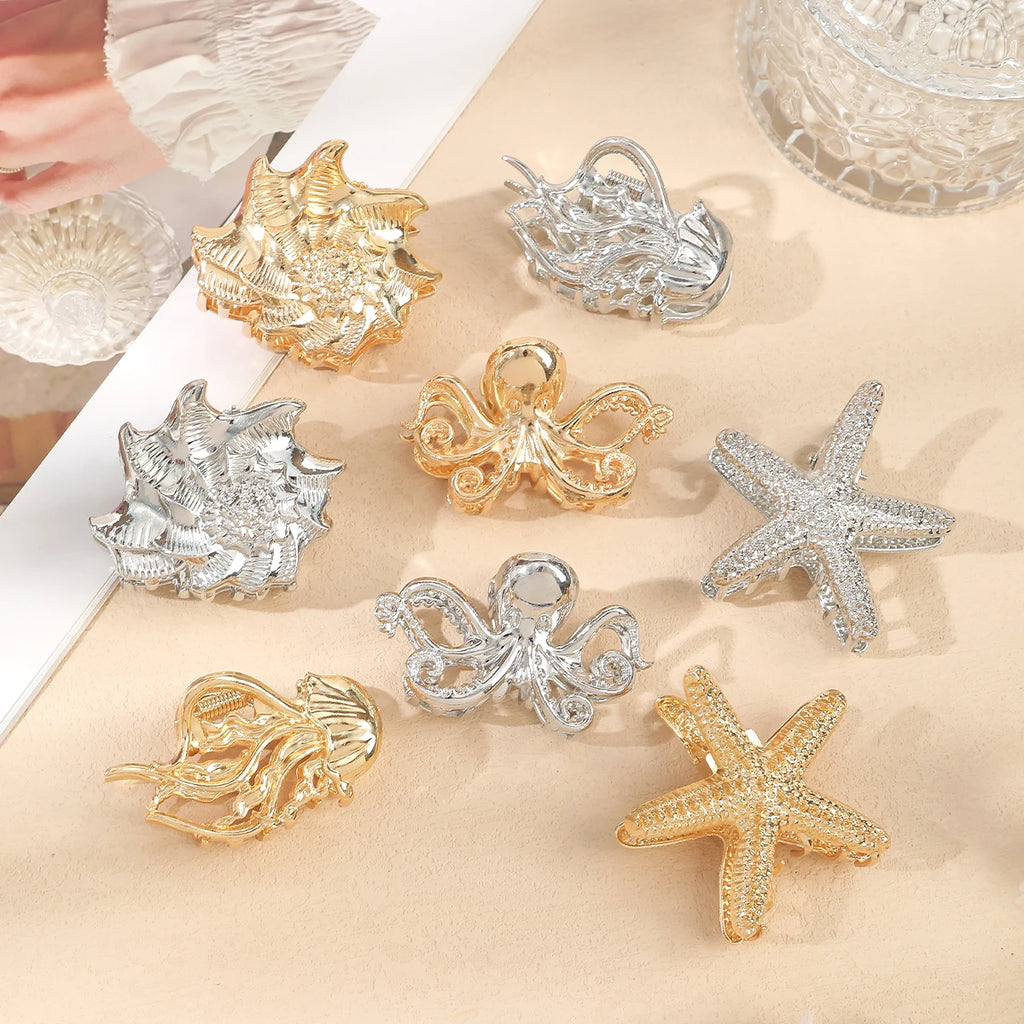 Starfish -jellyfish -octopus mini Hair Claw Clip