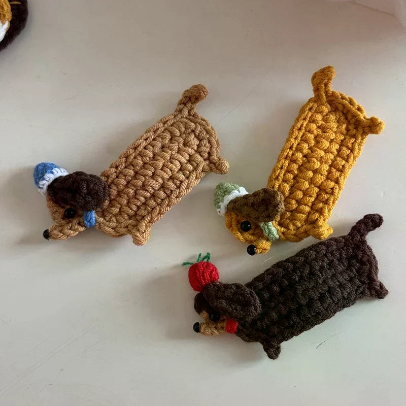 Crochet Hair Clip sausage dog Dachshund or cat