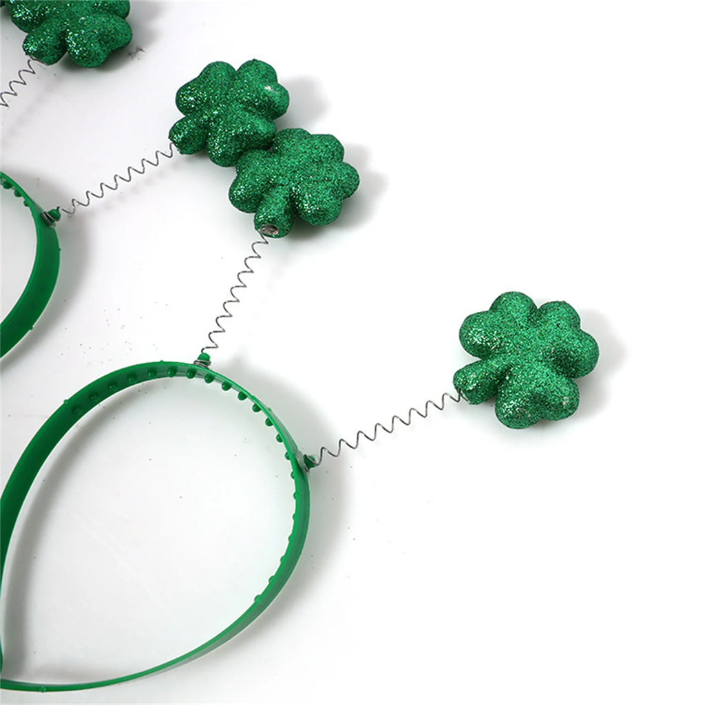 St. Patrick's Day Ladies Fashion Headbands Kid Girl's Cute Hair Ties Festive Party Decorative Hair Hoops Hair Accessorries 4 leaf clover luck of the Irish