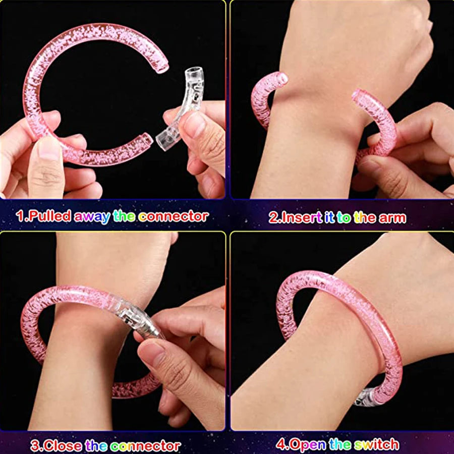 10/20/30/40/50 Pcs Led Bracelets Wristbands Glow In The Dark Party Supplies Neon Light Up Bracelet Wedding Party Decoration