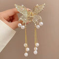 Fashion Shark Crab Clips Girls Hairpin Hair  Women Crystal Simple Hair Clip Butterfly Pearl Tassel Metal Hair Claw Accessories cruise holiday beach party elegant hair special occasion