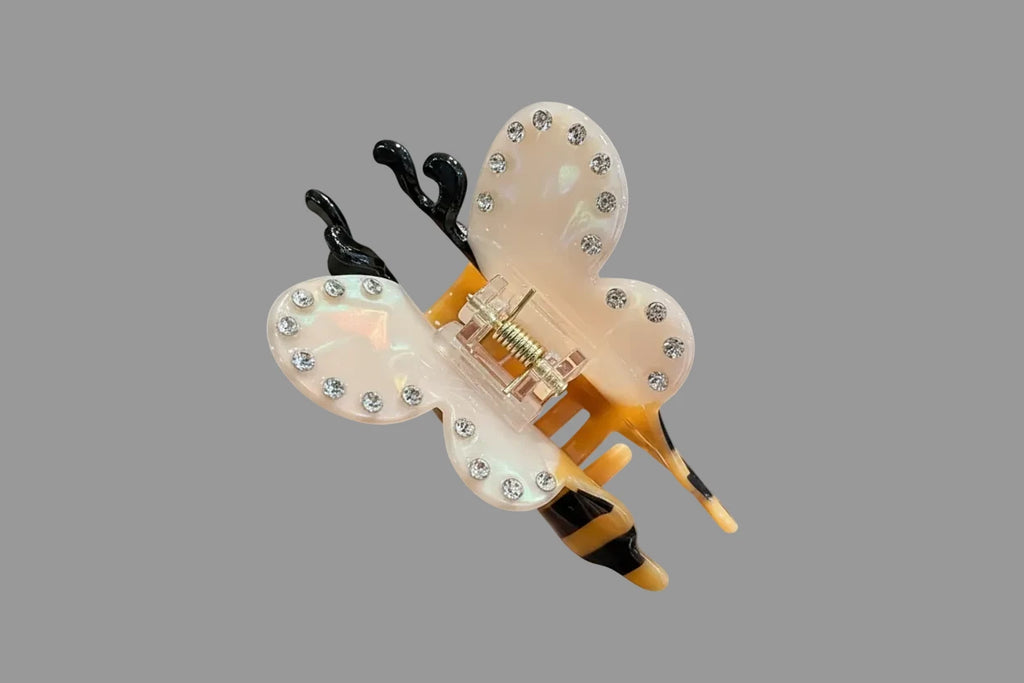Cartoon Hair Claw For Women Cute Bee  ping pong  butterfly  cat  Shark Hair Gripper Claw Creative Acrylic Animal Hair Clip Girls Hair Accessories Manchester Bee for you or your princess holidays cruise party fancy dress  perfect for your manc friend r kid