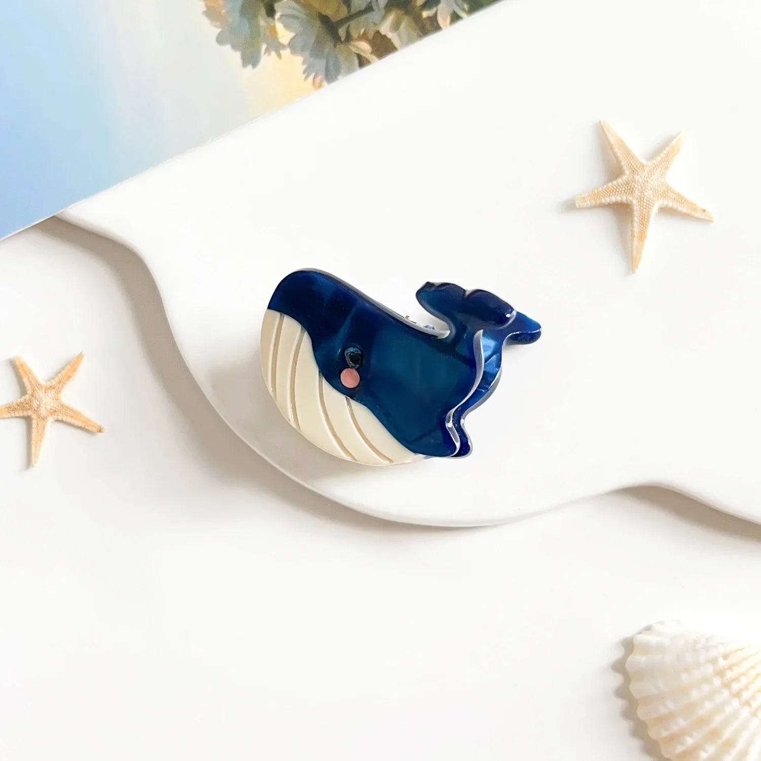 Fashion Cartoon Marine Small Animal Hairpins Cute Small Delicate Acetate Pan Hairpins Horsetail Half-tied Shark Clips Hair Claw octopus whale crab starfish seahorse shell lobster dolphin holidays beach party