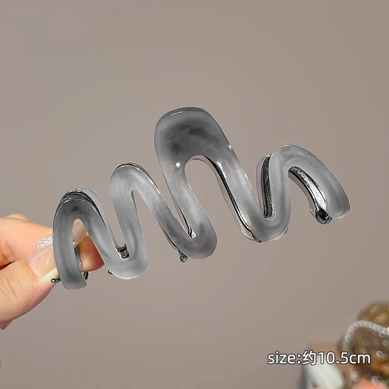 New Colorful Jelly Wave Hair Claw  clip          Hairpin Women Girls Fashion Design  Sweet Simple Irregular Hair Clip Headwear holidays  school everyday