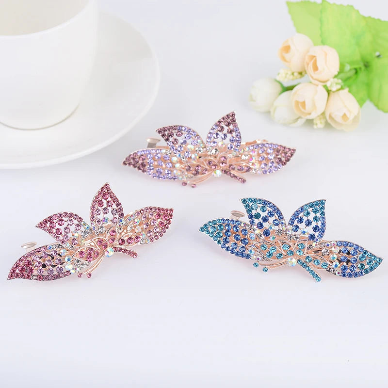 Red Purple Blue Crystal Butterfly Hairpins hair clip