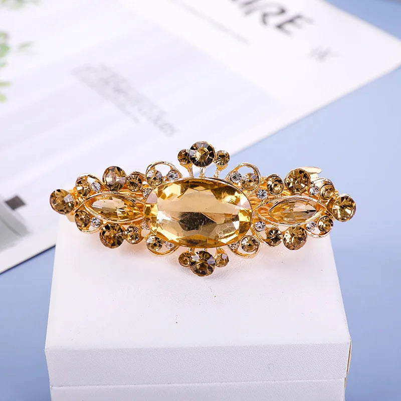 Crystal Floral Hairpin Rhinestone Hair Clip Barrettes