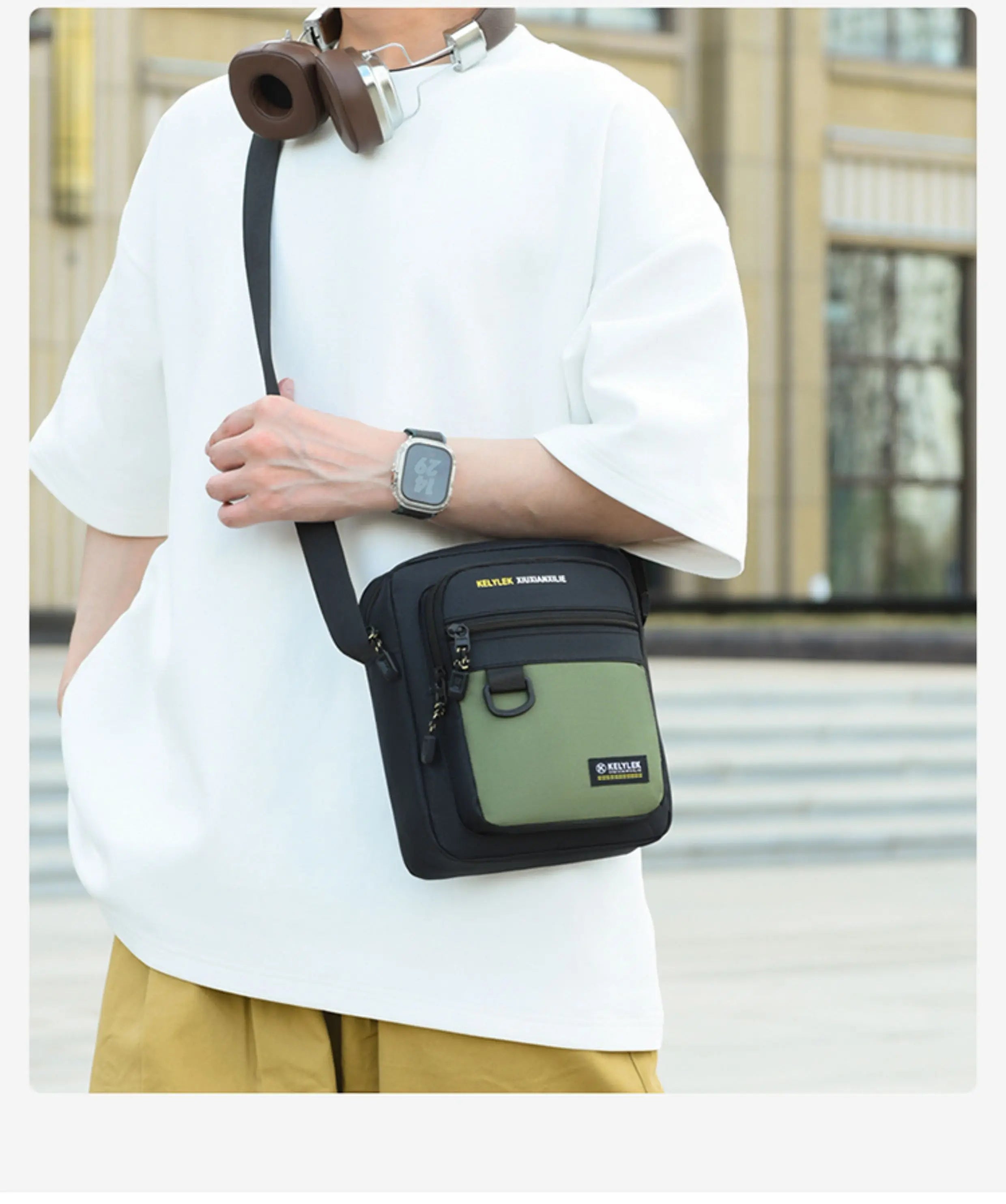 2025 New Outdoor Sports Large Capaci Bapa Mobile Phone Bag Men's Ox Cloth Waterproof Single oulder Slant Bag