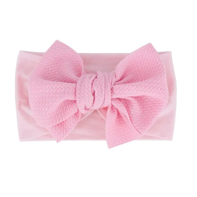 New Baby Accessories Infant Baby Girl Cute Bow Headband Newborn Solid Headwear Headdress Nylon Elastic Hair Band Gifts Props