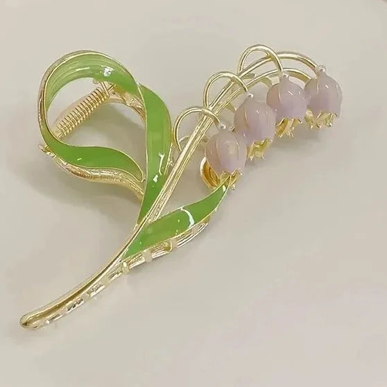 1PCS Bell Orchid Flowers Super Fairy bluebells Hair Accessories, Large Premium  Clip, Autumn Hundred claw  Clip pretty flowers pink purple  beautiful well made metal hair clip for hair up dos
