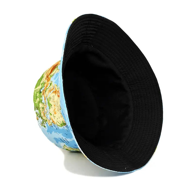 World map bucket hat