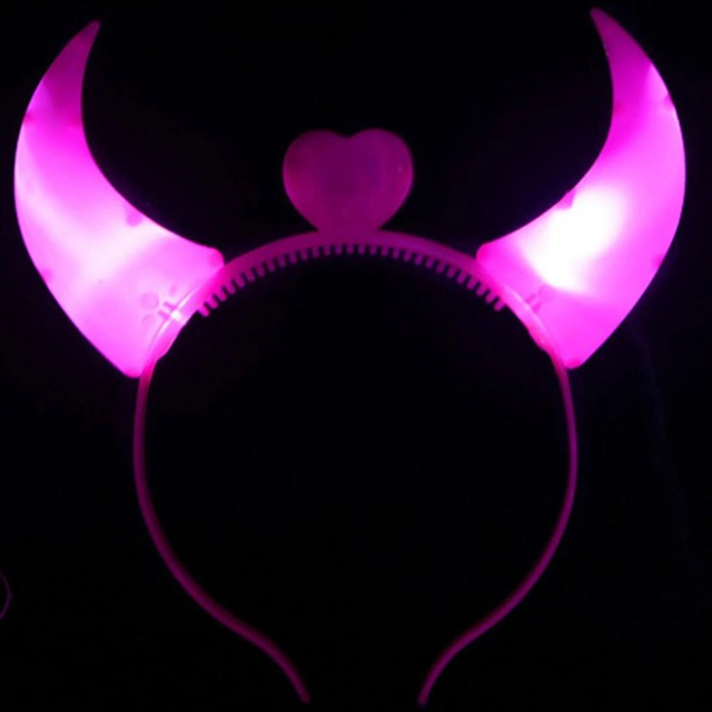 Horn Devil Costume Headband Light Up Led festival / hen do