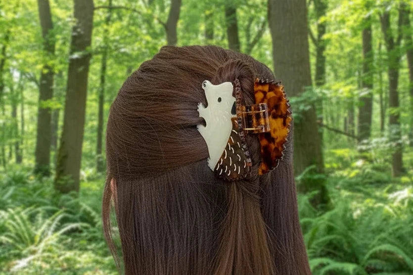 Hedgehog novelty hair claw clip  Cute Cartoon animal Hair Clips for Women Girls Hair Accessories so pretty for animal lovers ❤️