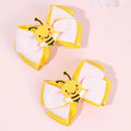 2Pcs Cartoon Bee Hair Clips slides Cute honeybee Ribbon Bow Kids Schools Hairpin Accessories For Children Girls Barrettes Headwear Manchester bee the worker