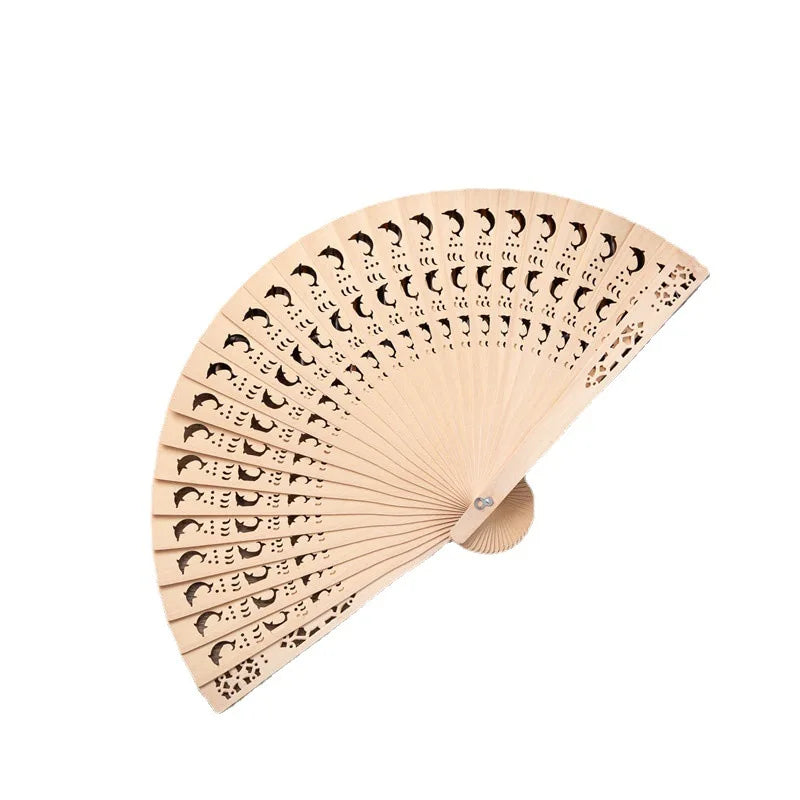8 Inch Fragrant Wood Fan Folding Fan Handheld Fan Wedding Party Home Decoration Ornaments Gift Wedding Party Accessories
