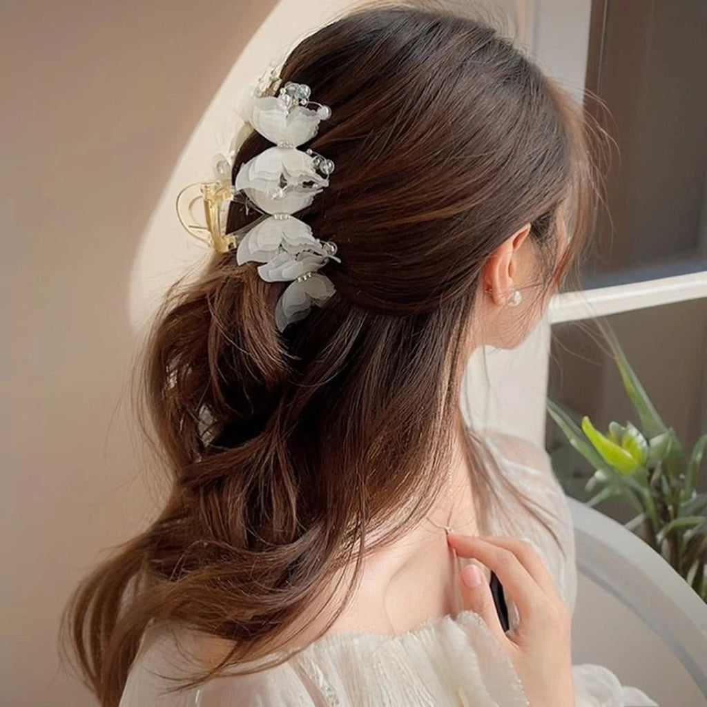 Super Fairy-Like Butterfly Hair Clip, Large Shark Clip, Back-Of-Head Hair Clip for Girls and Women, Half-Up Hair Accessory Suitable for Shopping and Everyday Casual Wear claw clip pretty wedding special occasion