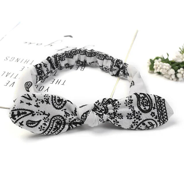 New Boho Women Soft Solid Print Headbands Vintage Cross Knot Elastic Hairbands Turban Bandanas Girls Hair Bands Hair Accessories