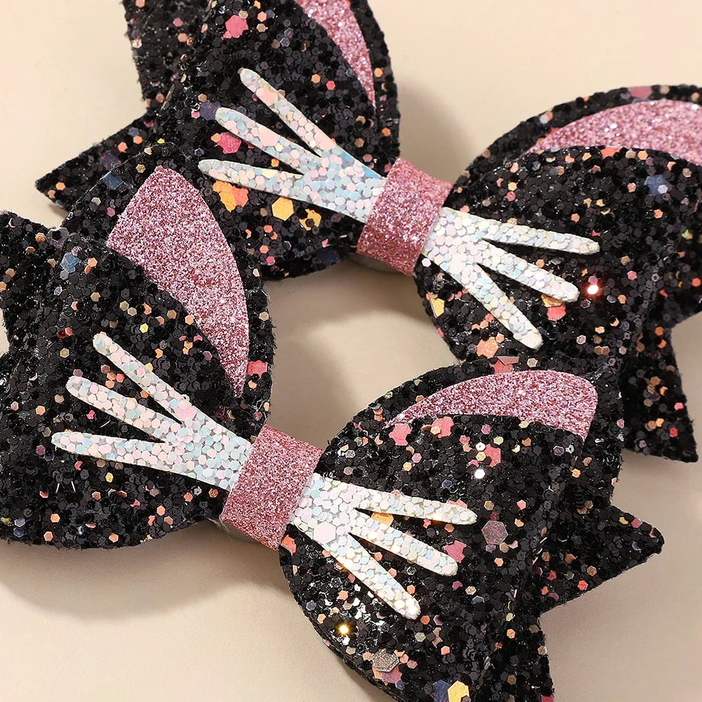 2Pcs/Set Gold pussy Cat Ear Hair Clips for Baby Girls Glitter Cartoon Animal Hairpin Barrettes Lovely Headwear Hair Accessories fancy dress