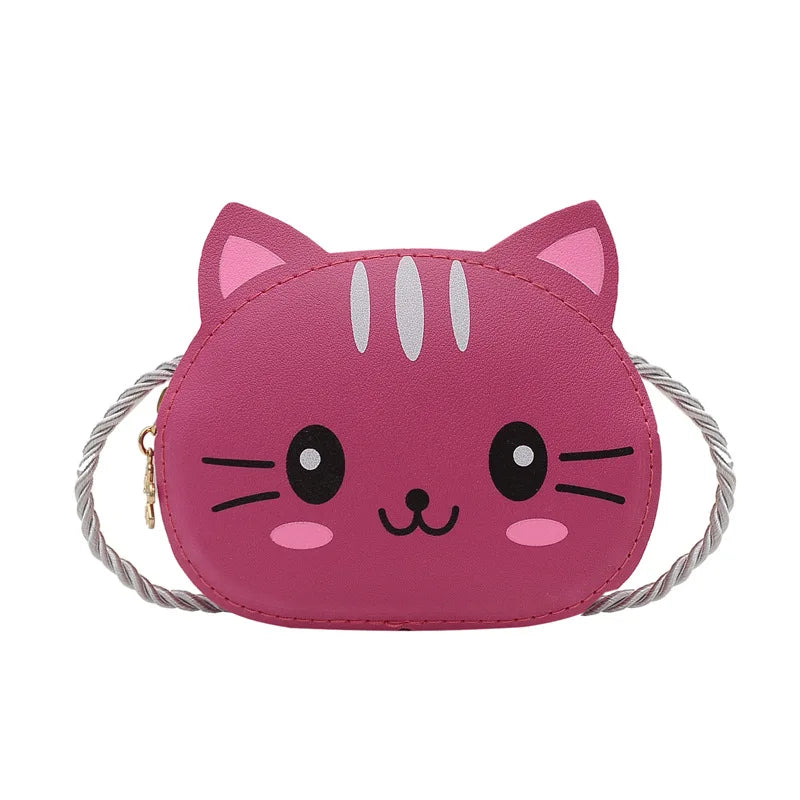 Lovely Children's Mini Shoulder Bags PU Leather Boys Girls Small Crossbody Bag Cute Cartoon Baby Kids Pink Red Coin Purse Wallet