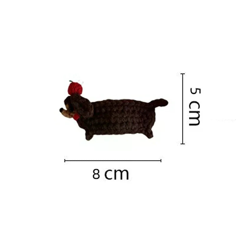 Crochet Hair Clip sausage dog Dachshund or cat