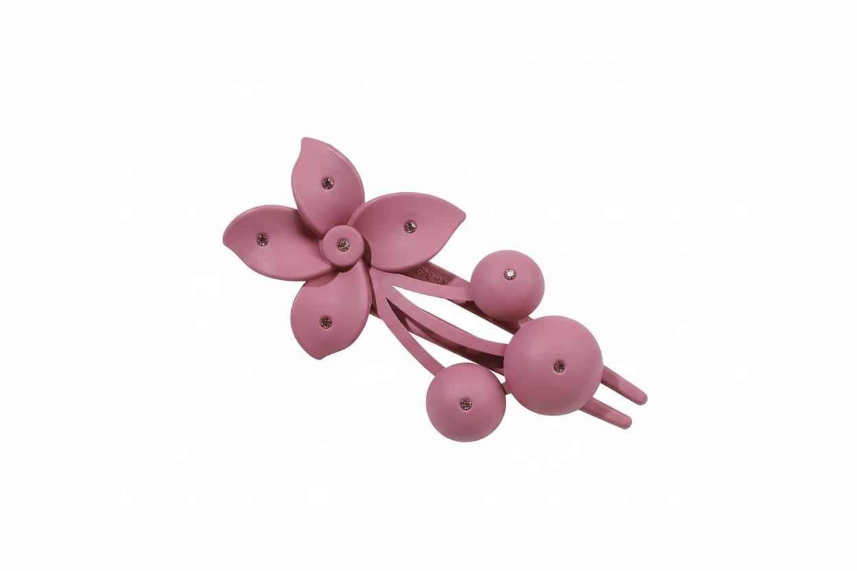 Flower Hair Clips Crab Elegant Ponytail Fashion Matte Rhinestone Cherry Hairpins Hair Claw Clips Hair Clamps Hair Accessories
