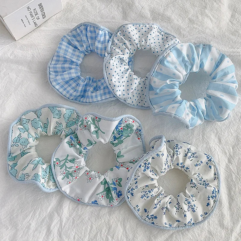 6 x Scrunchies Small Blue tones