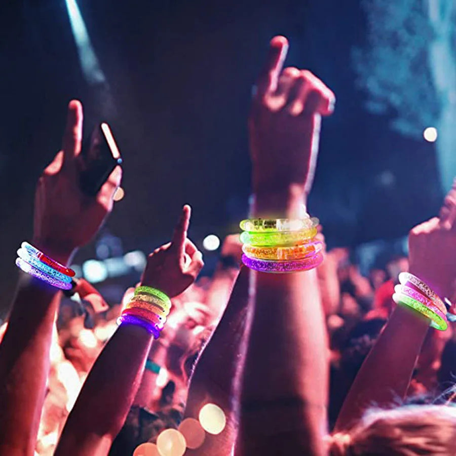 10/20/30/40/50 Pcs Led Bracelets Wristbands Glow In The Dark Party Supplies Neon Light Up Bracelet Wedding Party Decoration