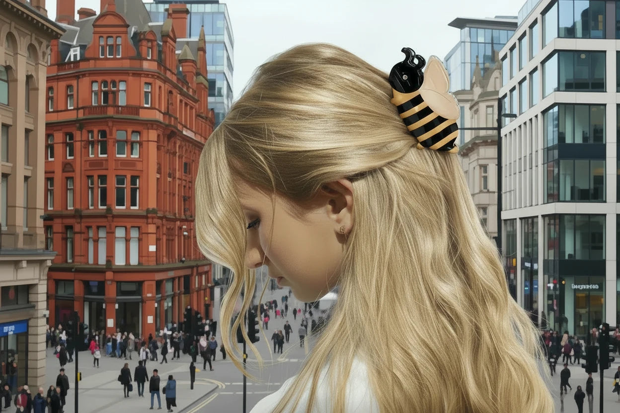 Cartoon Hair Claw For Women Cute Bee  ping pong  butterfly  cat  Shark Hair Gripper Claw Creative Acrylic Animal Hair Clip Girls Hair Accessories Manchester Bee for you or your princess holidays cruise party fancy dress  perfect for your manc friend r kid