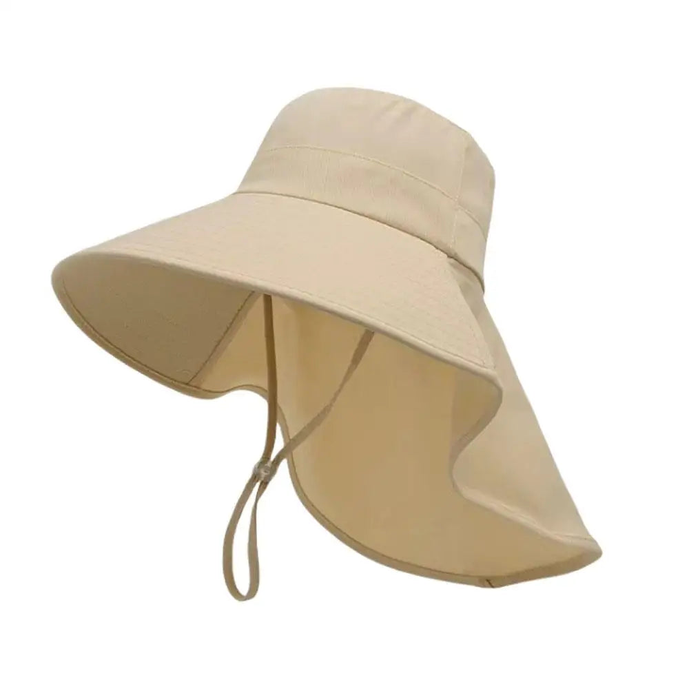Sun Hat For Women With Neck Flap UPF 50+ UV Protective Hiking Beach Shawl Sunscreen Cap Wide Brim Ponytail Travel Fisherman Hat