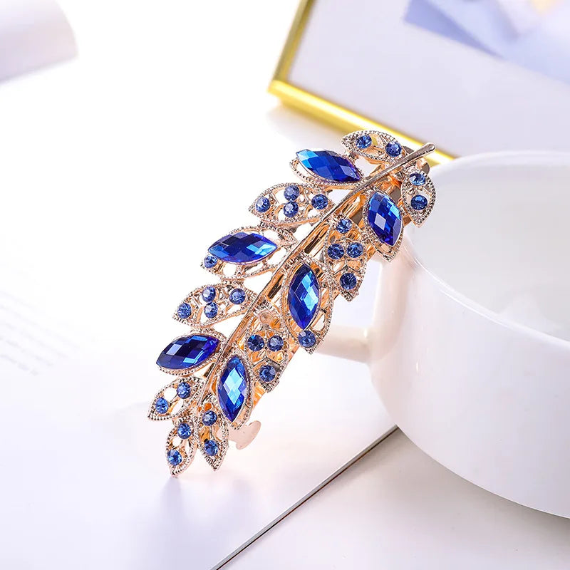 Crystal Floral Hairpin Rhinestone Hair Clip Barrettes