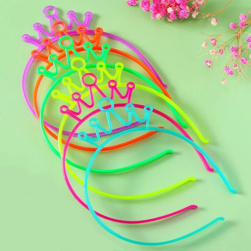 6/12PCS Girls Noctilucent Crown Headbands Women Headband Plastic Teeth Hairbands Kids Family Decoration Party Hair Accessories