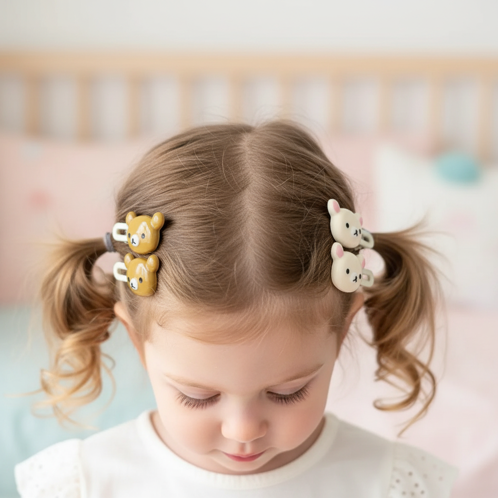 Teddy bear Hair Clips for Girls  Relax Bear Hairpin Women Bangs Bobby Pin Fashion Duckbill Clip Kids Hairs Ornaments Gift pretty baby girls toddler