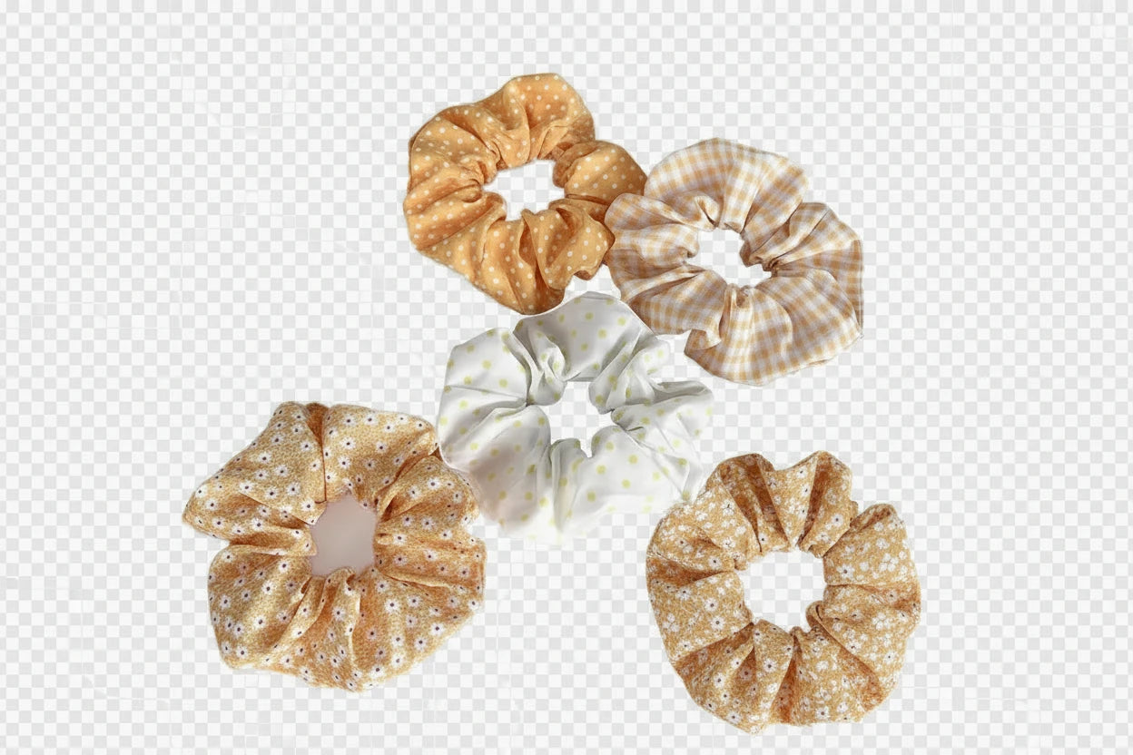 5 x Polka Dot Hair scrunchies